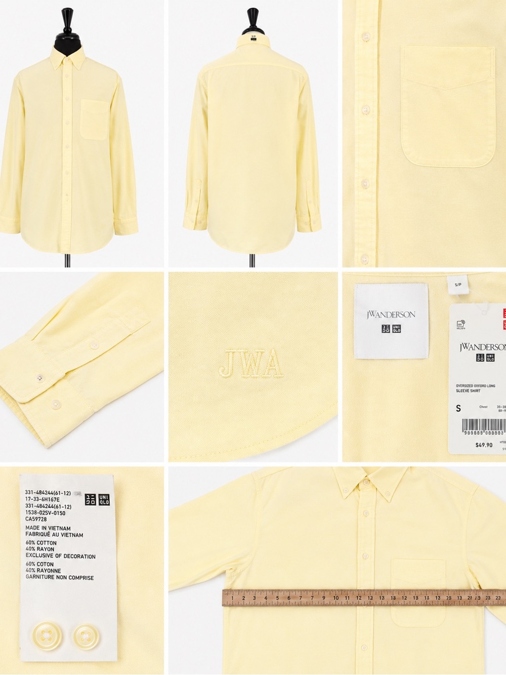 JW ANDERSON Pale Yellow Button-Down Shirt